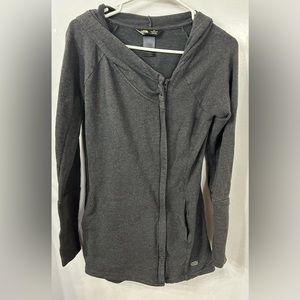 The North Face (S) Gray Asymmetric Full Zip Jacket with Hood